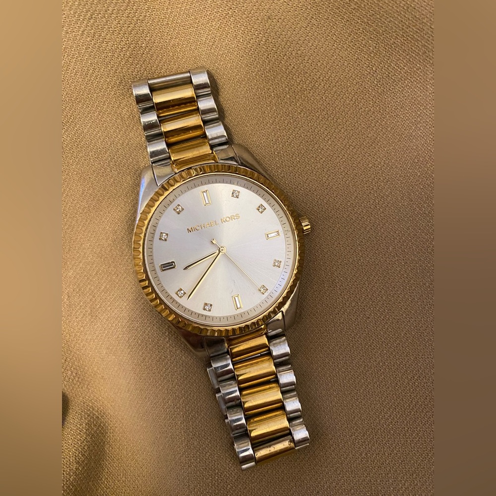 Michael Kors Silver and Gold Watch